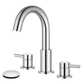 H-wbf-006c-xs-1 Aklfgn 8 Inch Widespread 2-handle High Arc Bathroom Faucet With Drain Kit Included And