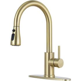 Hd-pk-018g-dp Aklfgn Single Handle Pull Down Sprayer Kitchen Faucet Level Stainless Steel Sink
