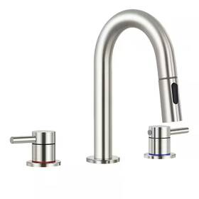 Aklfgn Tplt-012ls 8 Inch Widespread Faucet With Pull Out Sprayer Brushed Nickel