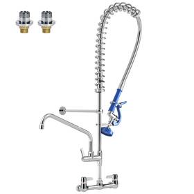 Akfaucet-001 Akwadu 36 Inch Commercial Kitchen Faucet Wall Mount 8 Center 12 Spout Sprayer