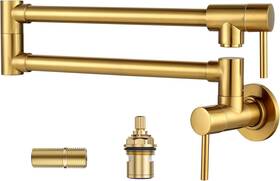 2314600g-us-c Aleasha Pot Filler Faucet Solid Brass Made Brushed Gold Kitchen Sink Fil