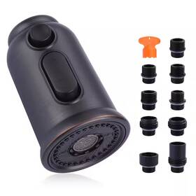 Aleasha 313028625699 Pull Down Kitchen Faucet Head Replacement In Oil Rubbed Bronze With 9 Adapter Ki
