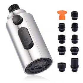 Aleasha 313113186111 3 Functions Kitchen Faucet Spray Head Replacement With 9 Adapter Kits In Brushed