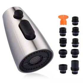 Aleasha 445046112165 3 Functions Sprayer Pull Down Kitchen Faucet Spray Head Replacement In Brushed N