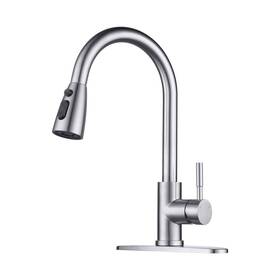 Al-1a03 Aleasha Single Handle Pull Down Sprayer Kitchen Sink Faucet In Brushed Nickel