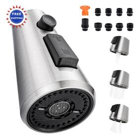Al-7h12 Aleasha 3 Function Sink Spray Head 9 Adapters Brushed Nickel Compatible