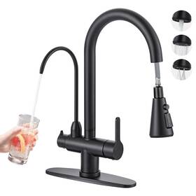 Aleasha B0fp5bnlp2 Kitchen Faucet Water Filter Black Stainless Steel Drinking