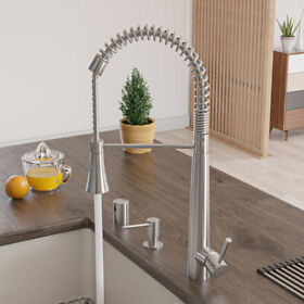 Ab2039s Alfi Brand Commercial Spring Kitchen Faucet With Pull Down Shower Spray