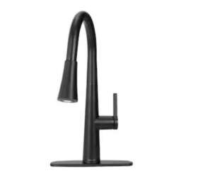 21-k131hmb-ar Allen Roth Bryton Matte Black Single Handle Pull-down Kitchen Faucet With Led