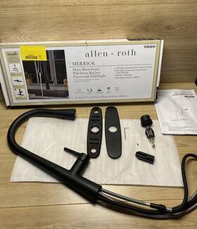 6303910 Allen Roth Merrick Matte Black Kitchen Faucet Led Pull Down #6303910 For Parts