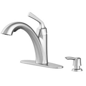 67222w-127001 Allen Roth New Mullen Stainless Single Handle Deckmount Pullout Kitchen Faucet