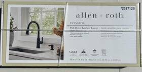 Allen Roth 925699902173 Evanston Black Single Handle Deck-mount Pull-down Kitchen Faucet