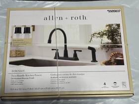 Allen Roth 935358200562 Townley Oil Rubbed Bronze Double Handle Deck-mount Kitchen Faucet