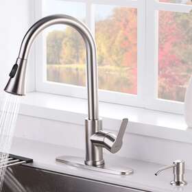 Amazing Force 691162584271 Pull Down Kitchen Faucet With Soap Dispenser Sink W