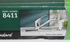 8411 American Standard 012611454264 Cadet Kitchen Faucet With Spray - Chrome Finish New