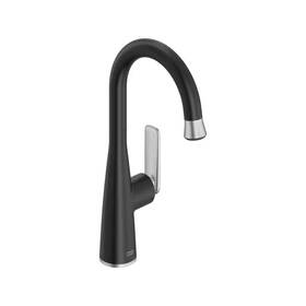 American Standard 711181868104 Aspirations Single Handle Pull-down Bar Faucet In Matte Black / Stainless Steel