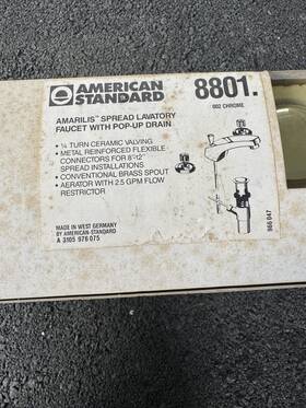 American Standard 9999.523 8801 Amarilis 1980 Lavatory Faucet 002 Chrome Pop Up Spout