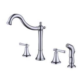 Am146-wscp Amiche Two Handle Widespread 8 Inch Kitchen Faucet With Side Spray Chrome