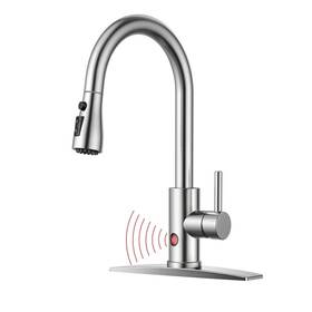 3aabn-gy Androme Touchless Pull-down Kitchen Faucet Motion Sensor Single Handle Bn