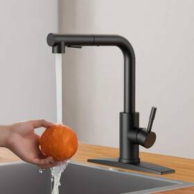 H0025b Androme Single Handle Pull Down Sprayer Kitchen Faucet With Out Spray Wand In Black