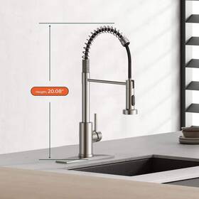H004bn-2 Androme Stainless Steel Pull-down Kitchen Faucet Single Handle With Deck Plate