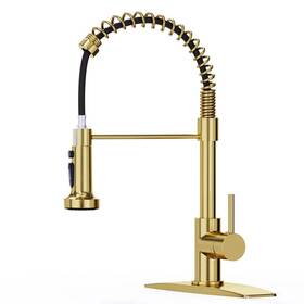 H004g Androme Single Handle Pull Down Sprayer Kitchen Faucet With Deckplate And Spring