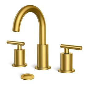 H0300g Androme Widespread Bathroom Faucet 8.58 Inch Residential Double Handle High-arc Gold