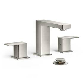 H03033bn-2 Androme 8 Inch Widespread Double-handle Low-arc Bathroom Faucet With Pop-up Drain 3-hole