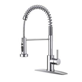 H51000ch Androme Single-handle Pull Down Sprayer Coil Spring Gooseneck Kitchen Faucet With Sink