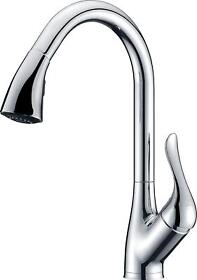 Kf-az031 Anzzi Accent Single Handle Pull Down Kitchen Sink Faucet Polished Chrome