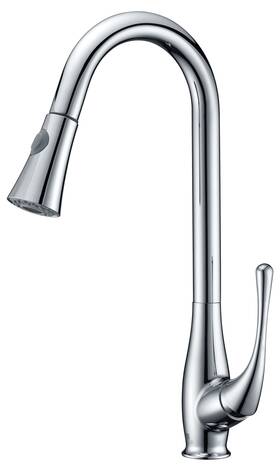 Kf-az041 Anzzi Singer Pull Down Spray 1.95 Gpm Kitchen Faucet - Chrome