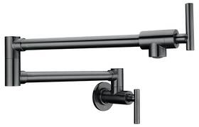 Kf-az258gb Anzzi Braccia Series 24 Inch Wall Mounted Pot Filler In Gunmetal Black