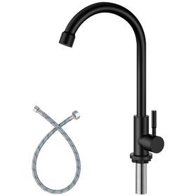 B08flm4ysj Aolemi Cold Water Only Kitchen Faucet Black 304 Stainless Steel Sink High Arc Fa