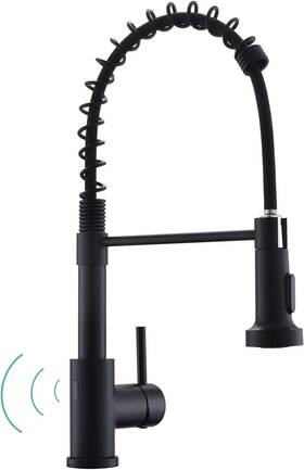Aonecer T90190502mb Matte Black Touchless Kitchen Faucet With Pull Down Sprayer - Motion Sensor Blac
