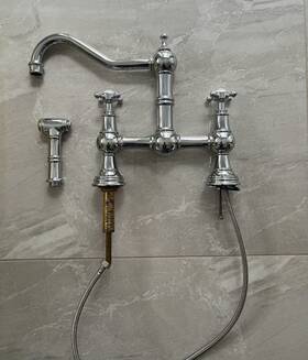 U.4755x-apc-2 Apc Perrin And Rowe Provence Bridge Mixer With Side Sprayer
