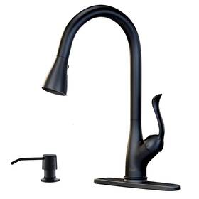 Appaso 099230411698 Matte Black Kitchen Faucet Pull Down Sprayer And Soap Dispenser - Single Hand