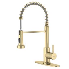Ap-aps123btg Appaso Gold Kitchen Faucet With Pull Down Sprayer Brushed Sink F