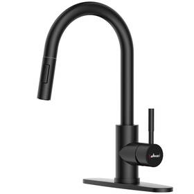 Ap-aps209mb Appaso Kitchen Faucet With Pull Down Matte Black Single-handle High Arc Swan-neck M