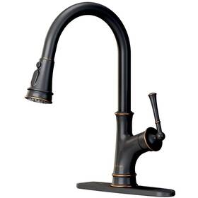 Ap-k133-orb Appaso Bronze Kitchen Faucet With Pull Down Sprayer Oil Rubbed Single-handle