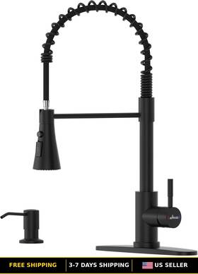 Aps105mb Appaso Modern Black Pull Down Kitchen Faucet With Integrated Soap Dispenser