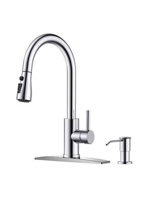 Aps2003 Appaso 3 Hole Kitchen Faucet Chrome With Soap Dispenser And Cover Plate
