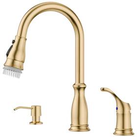 Aps2006 Appaso Gold Kitchen Faucet 3 Hole Brushed