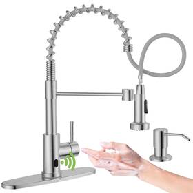Aps260tl-bn-sd Appaso Touchless Kitchen Faucet With Soap Dispenser Motion Sensor Activated Handsfree A