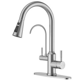 D-kf3009-01 Appaso 3 In 1 Faucet With Water Filter - Brushed Nickel Scratch And Dent