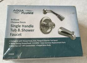 1550220 Aqua Plumb Single Handle Tub/shower Faucet Set Forged Brass Body Chrome Finish