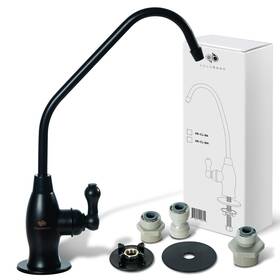 Aquaboon 817905027649 Ro Water Filter Faucet - Black Stainless Steel 304 Brushed 1-handle 360