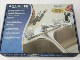 0443100ca Aqualife Kitchen Faucet With Spray Two Handle Washerless Chrome Finish