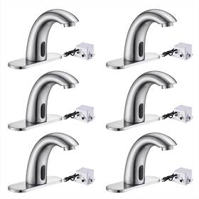 81fh1005-5-4-bn.v2x6 Aquaterior 5 Inch Touchless Bathroom Sink Faucet With Cover Plate Control Box 6 Pack