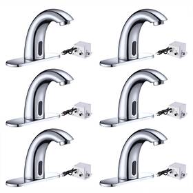 81fh1005-5-4-chr.v2x6 Aquaterior 5 Inch Touchless Bathroom Sink Faucet With Cover Plate Chrome 6 Pack