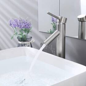 81fh1016-h12-bn Aquaterior Bathroom Faucet To Vessel Sink Basin Mixer Tap Brushed Nickel Aqt0035